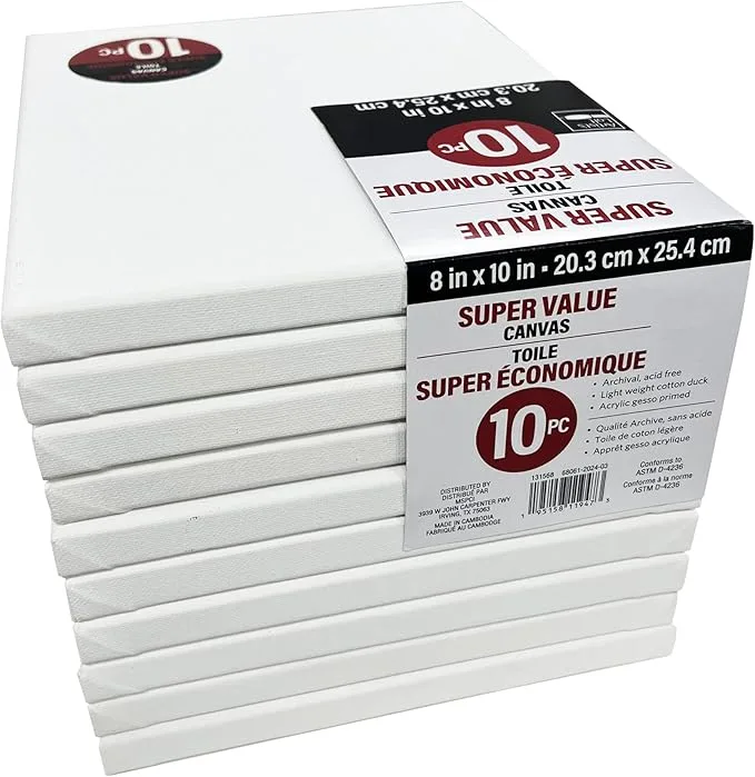 12-Packs 8x10 Super Value Canvas - Artist's Loft Necessities
